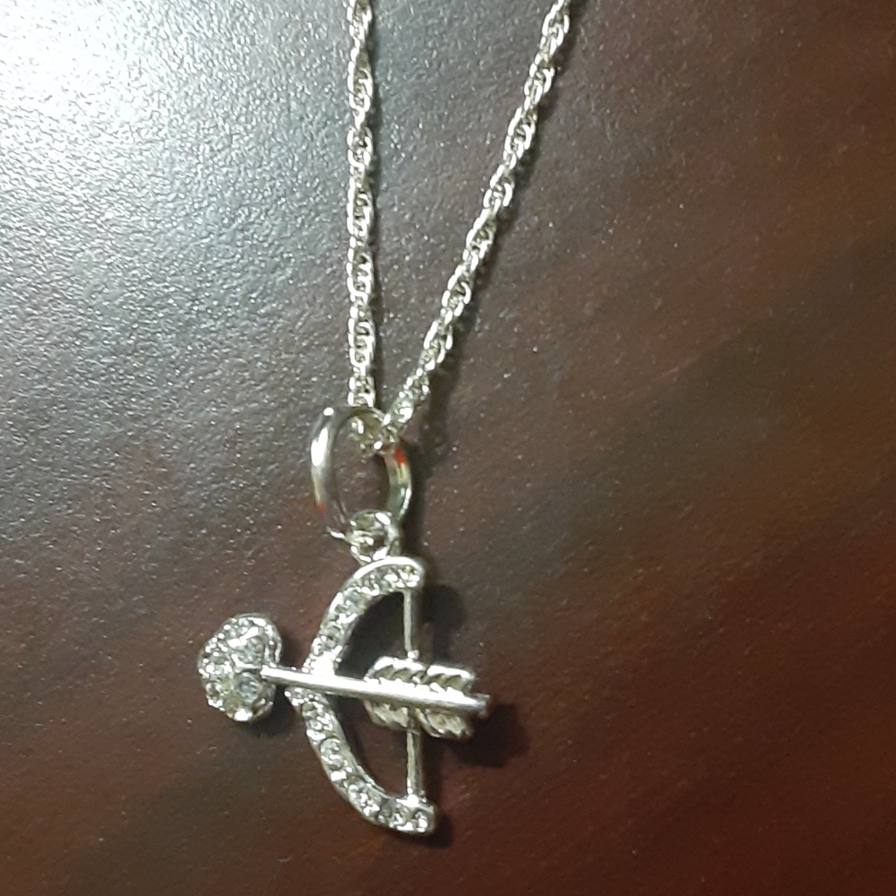 silver necklace with CZ charm